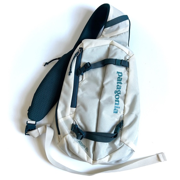 Patagonia Handbags - Patagonia atom 8L sling creamy white and green crossbody